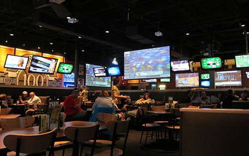 example of commercial audio visual installation in restaurant