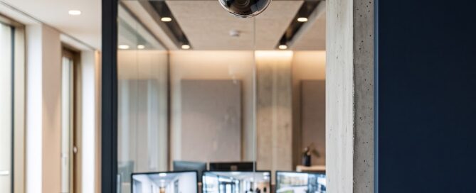 Commercial security camera monitoring office