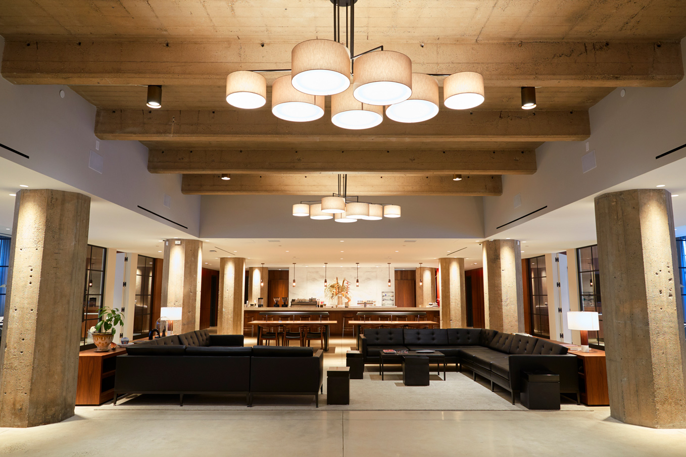 Hotel lobby and guest lounge area