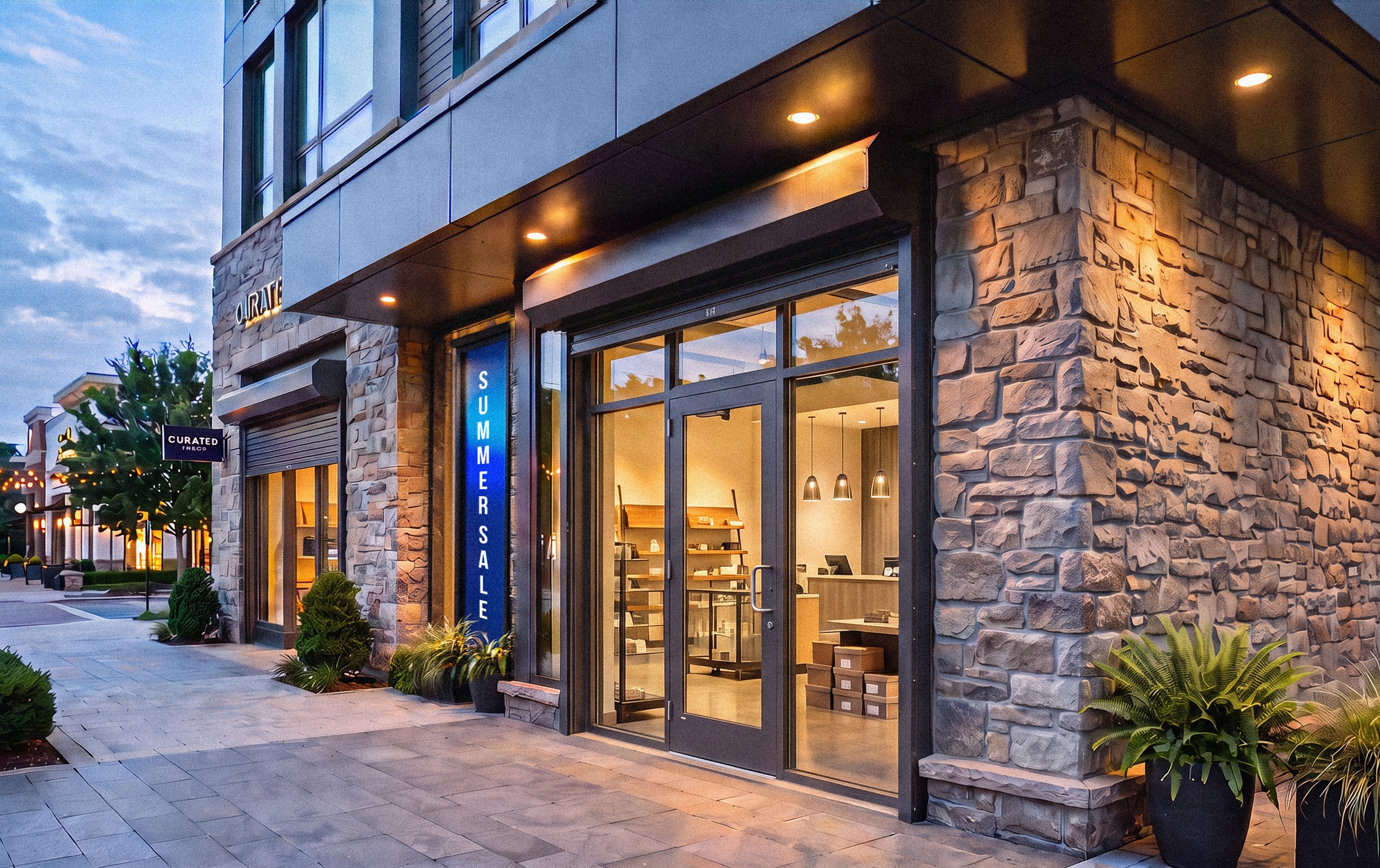 Storefront and overhead door installation